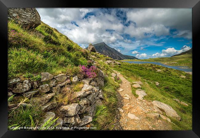 Path to Lake Idwal Framed Print by Adrian Evans