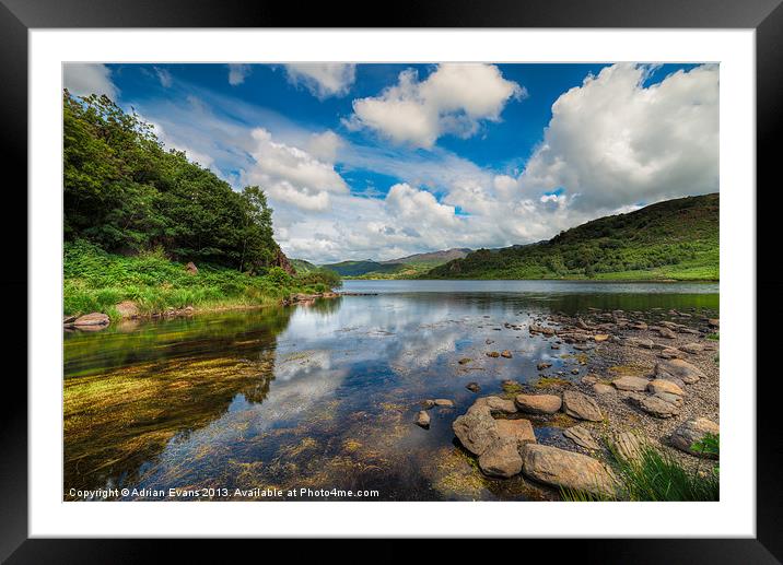 Cwellyn Lake Rhydd Ddu Snowdonia  Framed Mounted Print by Adrian Evans