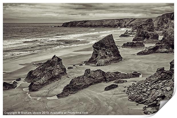 Bedruthan Steps Print by Graham Moore