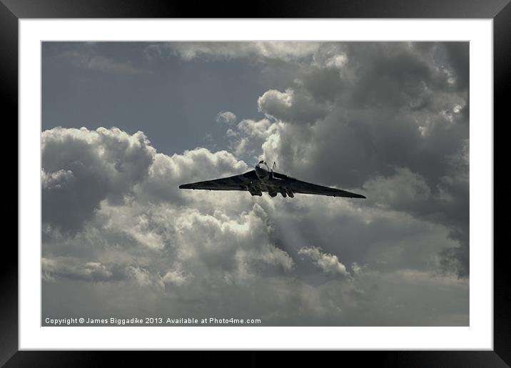 Vulcan Bomber Fly By Framed Mounted Print by J Biggadike