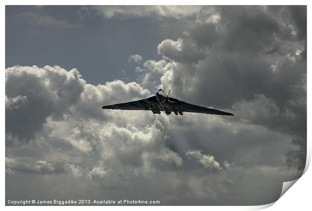 Vulcan Bomber Fly By Print by J Biggadike