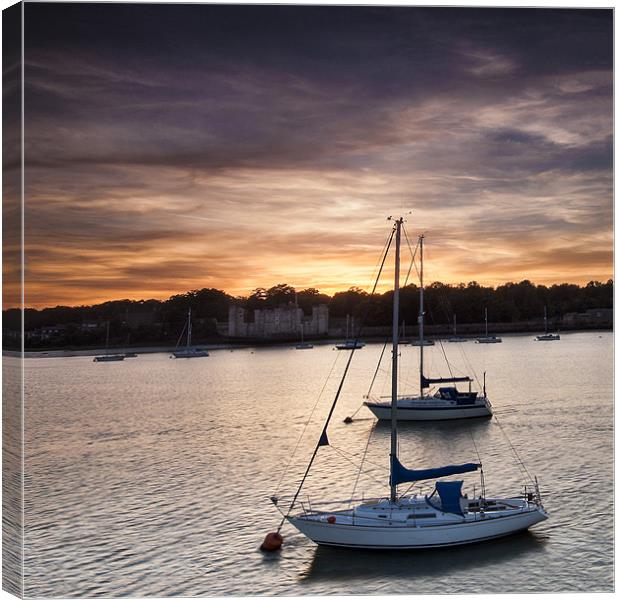 Yachts at Sunset Canvas Print by Nigel Jones