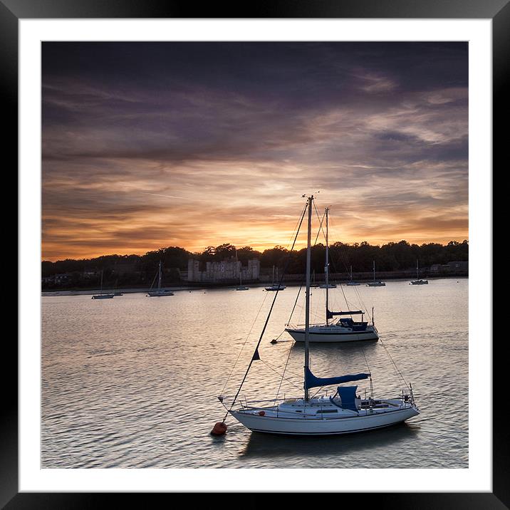 Yachts at Sunset Framed Mounted Print by Nigel Jones