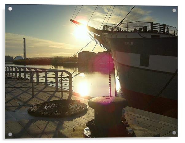 Sunrise on the Clyde Acrylic by Edward Burns