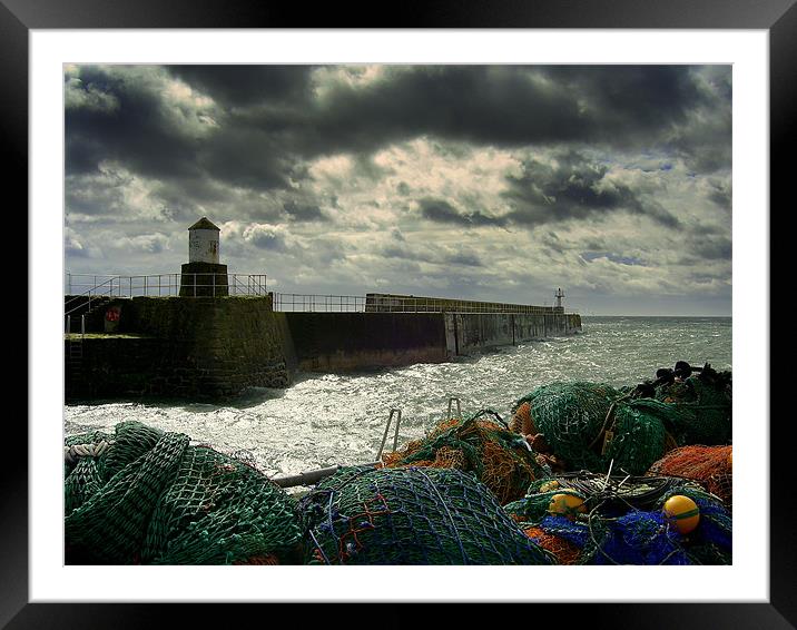 Storm at Pittenweem Harbour Framed Mounted Print by Edward Burns