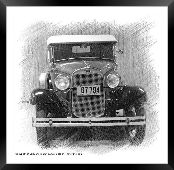 OLD FORD CAR Framed Mounted Print by Larry Stolle