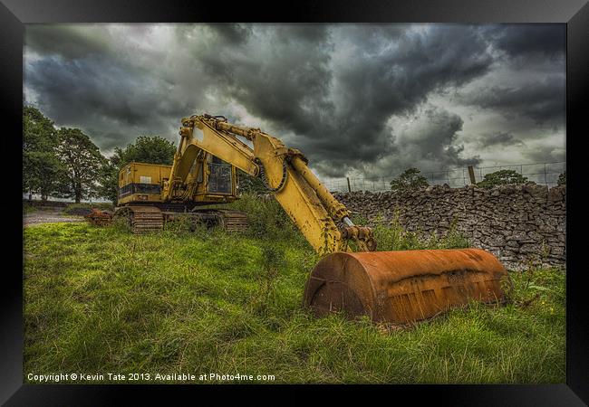 Excavator Framed Print by Kevin Tate