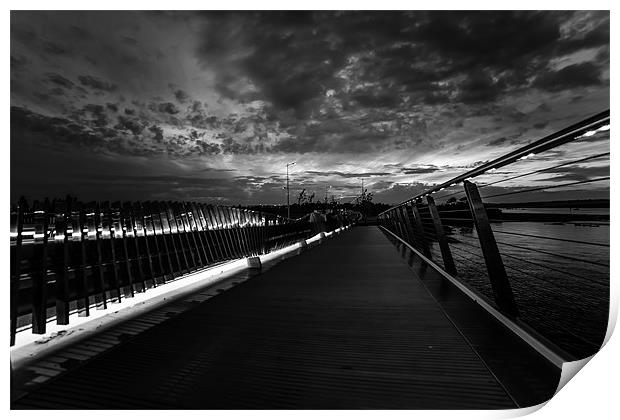 Poole's Twin Sails Bridge at Night Print by Daniel Rose