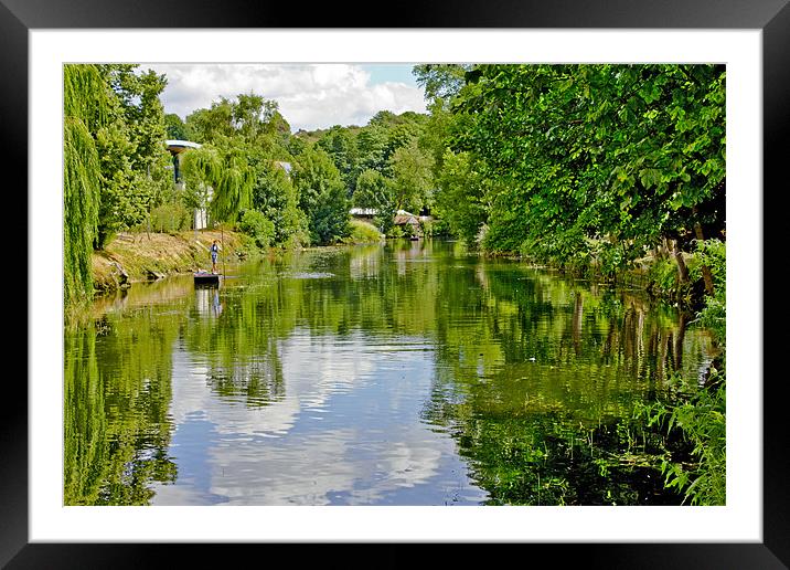 Punting On Norwich Riverside Framed Mounted Print by Darren Burroughs