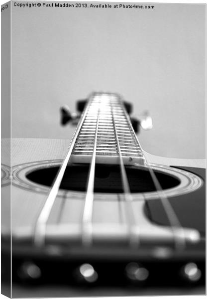 Acoustic Bass Guitar Canvas Print by Paul Madden