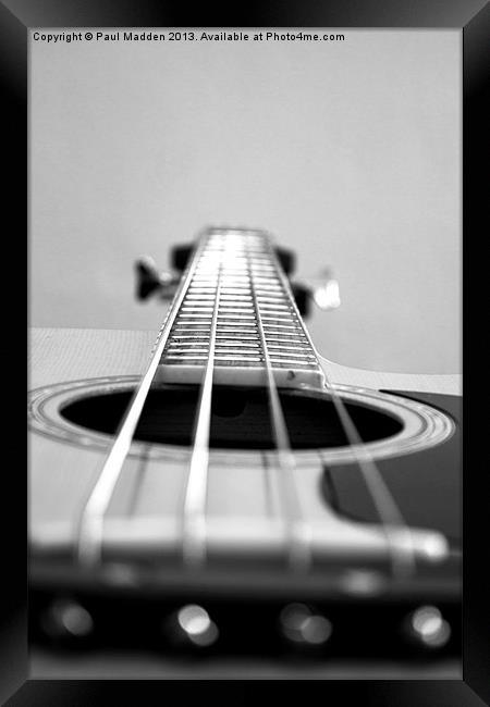 Acoustic Bass Guitar Framed Print by Paul Madden