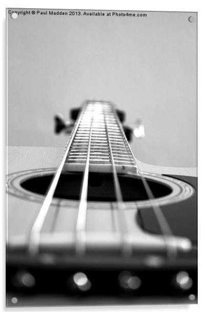 Acoustic Bass Guitar Acrylic by Paul Madden