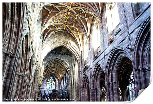 Chester Cathedral Interior Print by Paul Madden
