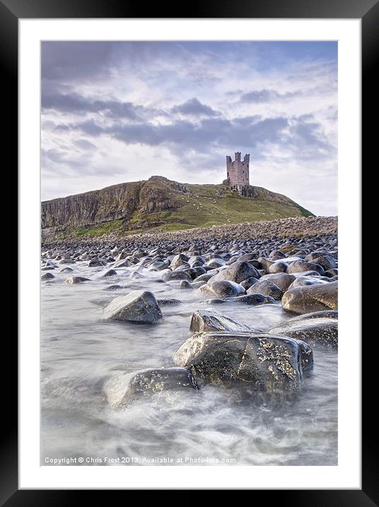 Dunstanburgh Castle Boulders Framed Mounted Print by Chris Frost
