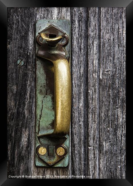 Rustic door handle Framed Print by Graham Moore