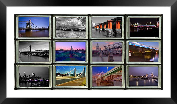 London Thames Bridges Framed Mounted Print by David French