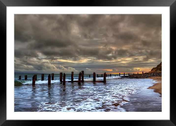 Old Groynes at Crow Point Framed Mounted Print by Dave Wilkinson North Devon Ph