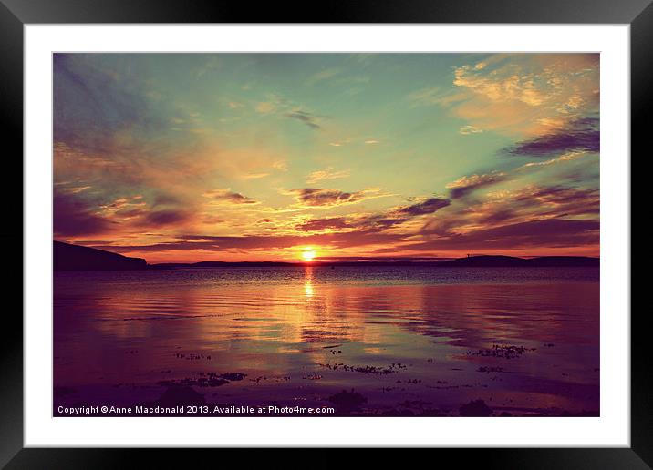 Stunning Shetland Sunset Framed Mounted Print by Anne Macdonald