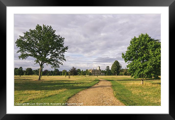 Evening light over Narford Hall. Norfolk, UK. Framed Mounted Print by Liam Grant