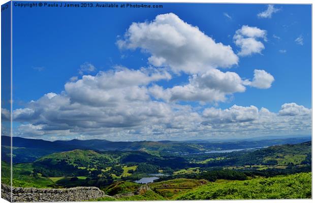 View from Lingmoor Fell Canvas Print by Paula J James