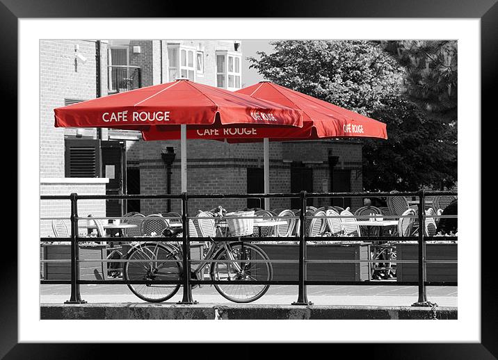 Cafe Red Framed Mounted Print by Malcolm McHugh