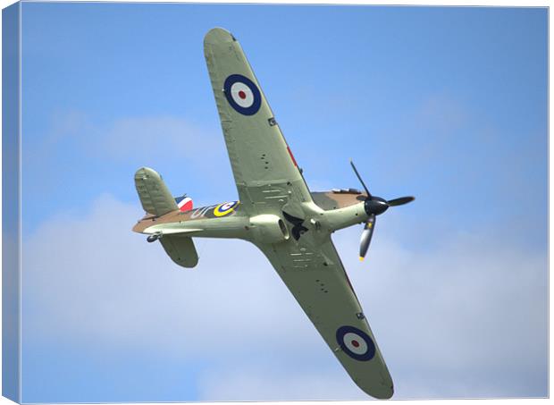 Up and Under a Hawker Hurricane Canvas Print by Andrew Stephen