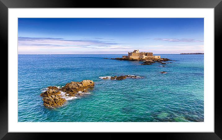 Fort National at St. Malo Framed Mounted Print by David Yeaman