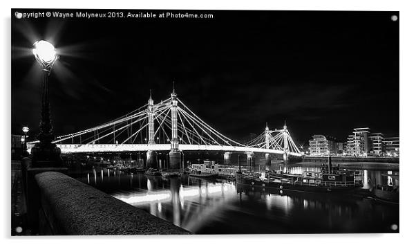 The Albert Bridge Acrylic by Wayne Molyneux