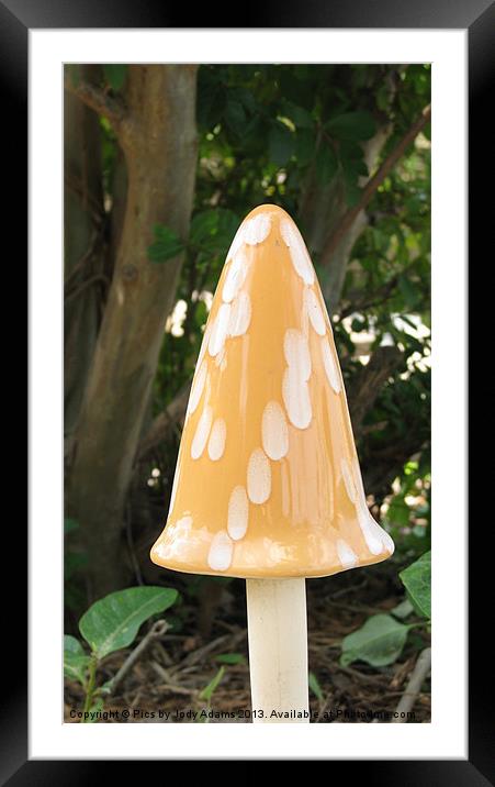 Yellow Glass Mushroom Framed Mounted Print by Pics by Jody Adams