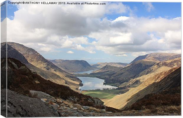 BUTTERMERE FROM HAYSTACKS Canvas Print by Anthony Kellaway