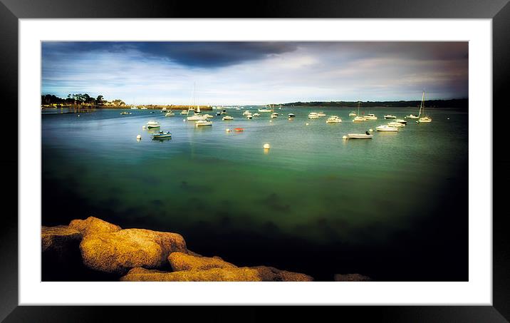 Harbour Framed Mounted Print by David Yeaman
