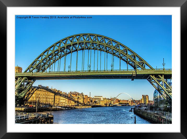 Tyne Bridge Newcastle Framed Mounted Print by Trevor Kersley RIP