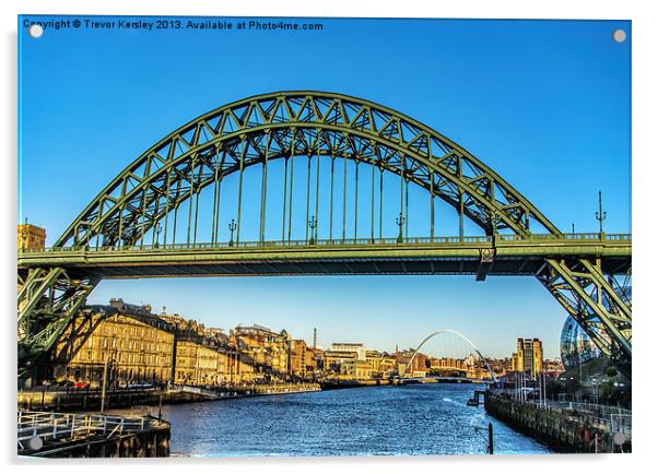 Tyne Bridge Newcastle Acrylic by Trevor Kersley RIP