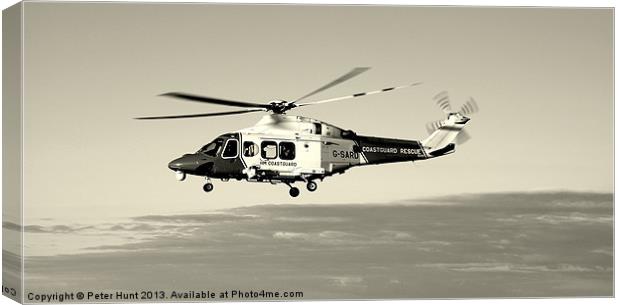Coastguard Rescue Helicopter Canvas Print by Peter F Hunt
