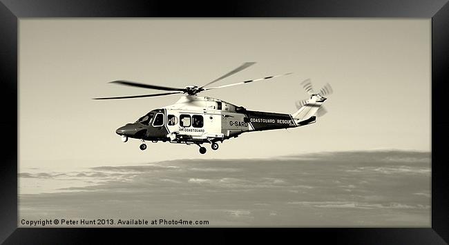 Coastguard Rescue Helicopter Framed Print by Peter F Hunt