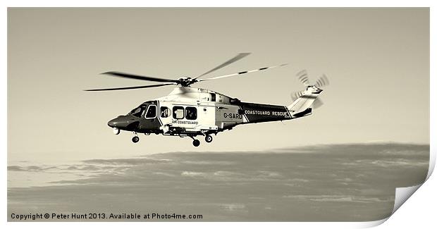 Coastguard Rescue Helicopter Print by Peter F Hunt