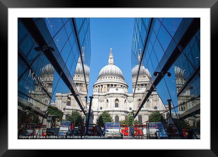 St Pauls Cathedral Framed Mounted Print by Diane Griffiths