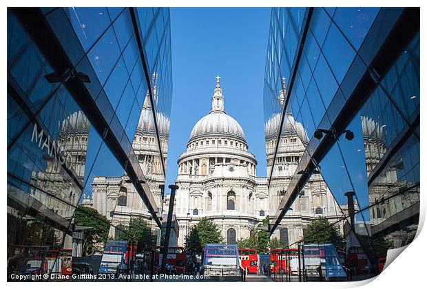 St Pauls Cathedral Print by Diane Griffiths