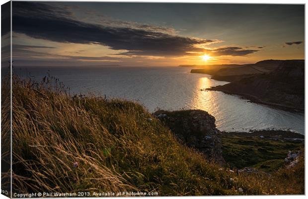 Sunset from the clifftop Canvas Print by Phil Wareham