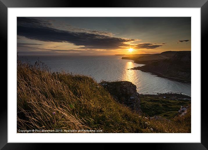 Sunset from the clifftop Framed Mounted Print by Phil Wareham