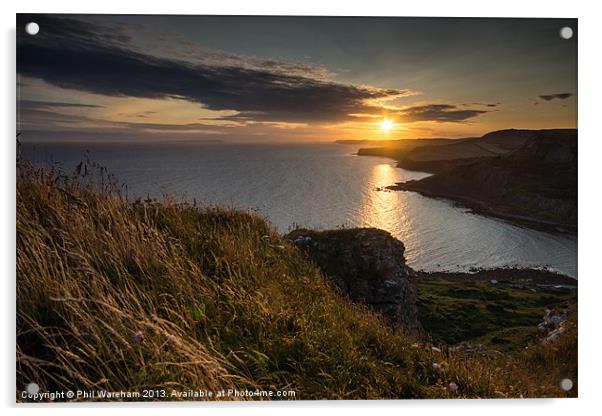 Sunset from the clifftop Acrylic by Phil Wareham