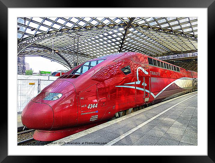 Thalys High Speed Train. Framed Mounted Print by Lilian Marshall