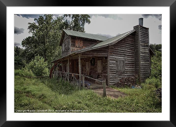 Old Water Mill 2 side view Framed Mounted Print by peter campbell