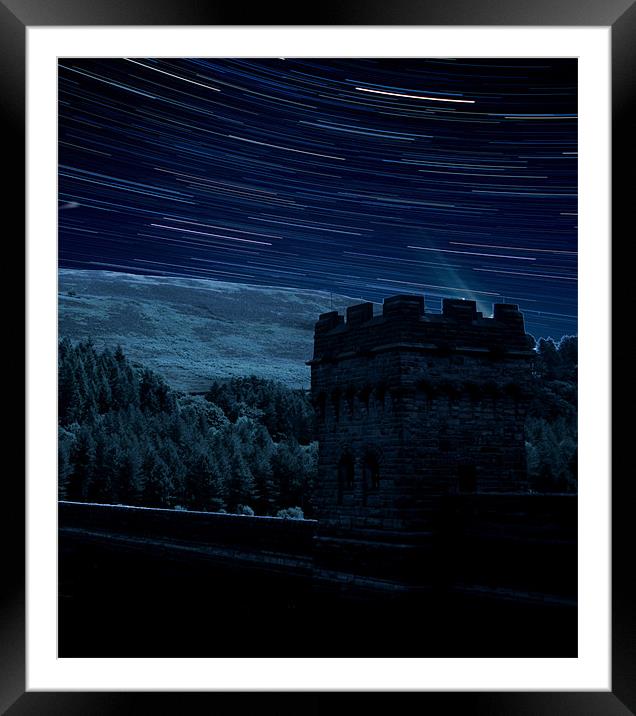 Star trails derwent dam Framed Mounted Print by Neil Ravenscroft
