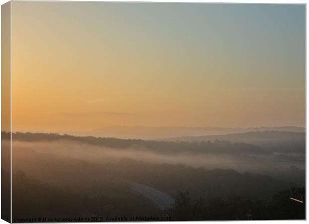Sunrise in the Fog Canvas Print by Pics by Jody Adams