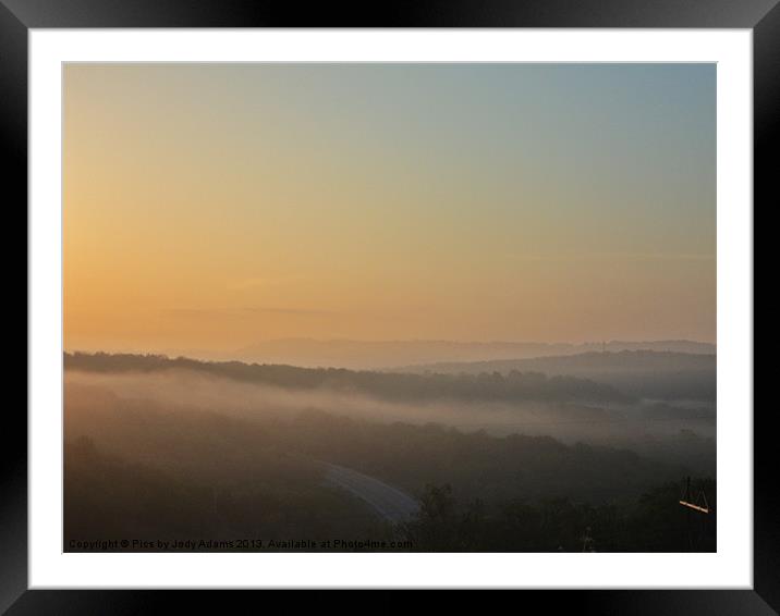 Sunrise in the Fog Framed Mounted Print by Pics by Jody Adams