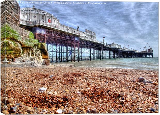 Brighton Pier And Beach Canvas Print by Colin Williams Photography