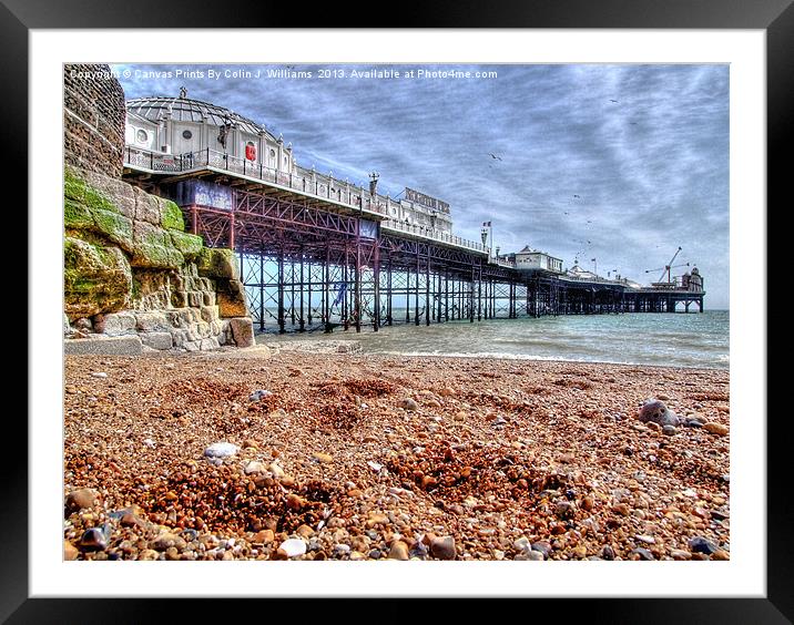 Brighton Pier And Beach Framed Mounted Print by Colin Williams Photography