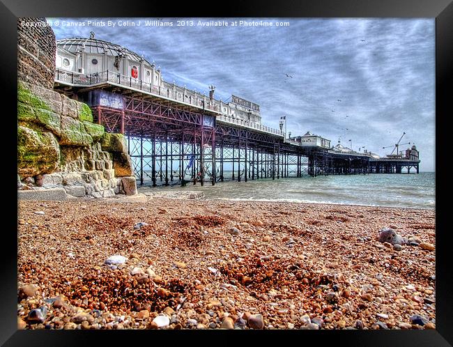 Brighton Pier And Beach Framed Print by Colin Williams Photography