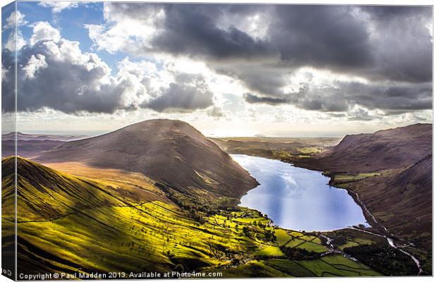 Wastwater from Scafell Pike Canvas Print by Paul Madden